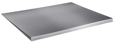 Oppaha - Spianatoia da Cucina in Acciaio Inox - Spianatoia per Impastare e Lavorare la Pasta - Piano da Lavoro Resistente e Igienico - Extraspessore 1,5 mm - 80x50 cm