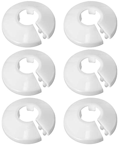 Rohrmanschetten Heizkörper, Heizungsrohr Rosette 16mm Weiß, Heizkörperrohre Abdeckung, 6 Stücke Abdeckrosette für Rohre 15mm Durchmesser, Rohrverkleidung für Wasserrohr Abflussrohr