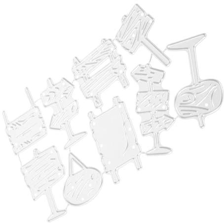 COHEALI 1 Set DIY Straßenschild Schild Messerform Kohlenstoffstahl Messer Papier Kunst Prägung Ätzen Schneidmesser Scrapbooking Stanzformen Schild Stanzformen Prägeform Scrapbooking