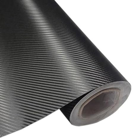 SkyjOy Autofolie 50x200 cm Auto 3D Matt Schwarz Carbon Faser Vinyl Folie Film Wrapping Rolle Aufkleber Aufkleber Auto Folie