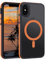 YINLAI for iPhone XS Max Case Compatible with Magsafe Magnetic Translucent iPhone XS Max Case Slim Protection Case for iPhone XS Max 6.5, Black/Orange