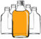 KADAX Lot de 10 petites bouteilles en verre avec bouchon à vis, 100 ml, bouteilles vides à remplir, mini bouteilles de liqueur, bouteilles d'alcool (argenté)