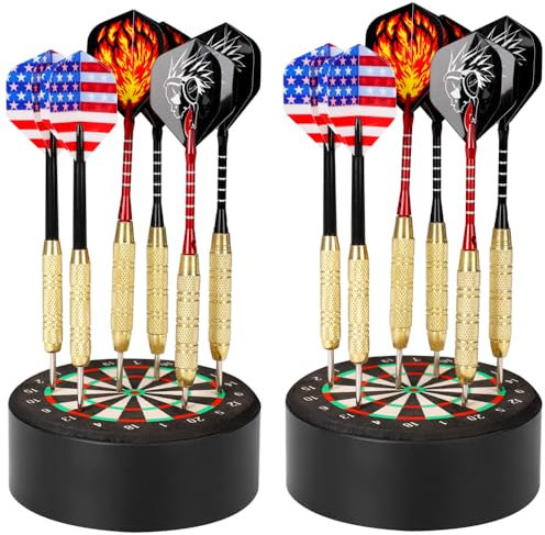 Mini Sisal Dart Dock 10cm - Dart Ständer Pfeile| Dartpfeil Halter Ständer - Official Mini Replica Dock Station - Store Your Darts Anywhere (2, 10cm)