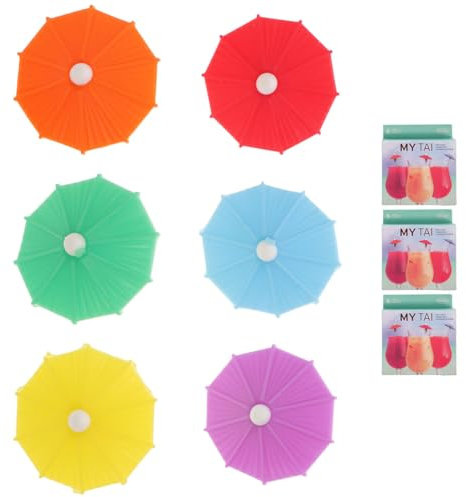 VICASKY 24Pcs Umbrella Drink Markers Labels for Parties Charms for Wine Glasses Beer Bottles Cocktail Glasses for Weddings and Gatherings