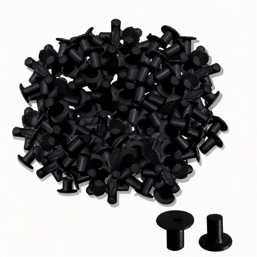 Agamino 100 PCS Black Hole Caps Compatible with IKEA BESTA Shelf, Precision Fit Bore Hole Covers for BESTA TV Units, Invisible Shelf Hole Plugs for Enhance Cabinet & Bookcase Aesthetics