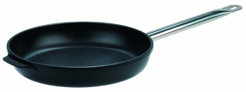 GSW 160247 GastroTraditionell TITANIUM Bratpfanne mit Edelstahlgriff - 24cm, Schwarz