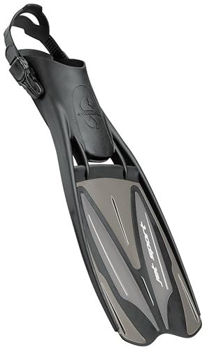 Scubapro Jet Sport Verstellbare Tauchflosse (Schwarz/Grau, Medium)