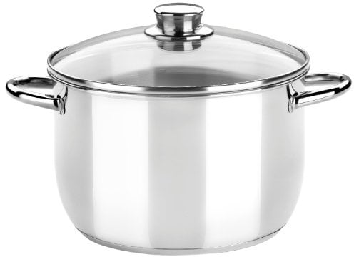 Monix Optima - Olla Vapor de 20 cm, con Tapa de Cristal de Acero Inoxidable 18/10, Apta para Todo Tipo de cocinas Incluidas de inducción (Braisogona_M453901)