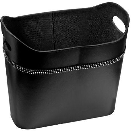 Premier Housewares Oval Storage Box with Diamante Detail - Black