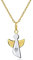 Miore Kette - Halskette Damen Kette mit Engel Bicolor Gelbgold / Weißgold 9 Karat / 375 Gold Diamant Brilliant 45 cm