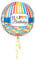 Happy Birthday Bright Stripe and Chevron Orbz Foil Balloons G20