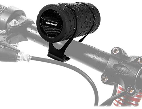 Maketheone® Portable Résistant aux chocs pour vélo Haut-parleur sans fil Bluetooth HiFi Bass Noir pour téléphone intelligent et tablette