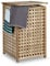 Relaxdays Panier à linge avec couvercle, bois, sac en tissu, capacité 75 L, H x L x P : 67,5 x 45,7 x 45,7 cm, nature
