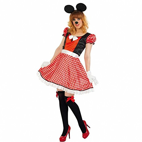 Fritz Fries & Söhne GmbH & Co Kostüm Mausi Gr. 42 Damen Kleid rot-weiß Fasching Mäuschen Comic