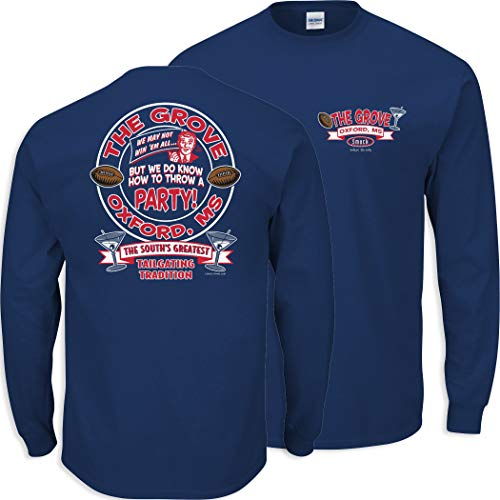 Ole Miss Fans – THE Grove Navy Long Sleeve T Shirt (S-5 X), marineblau, 5XL