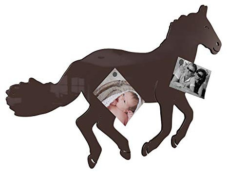 Colours-Manufaktur Magnetwand Hochglanz pulverbeschichtet *Made IN Germany* viele Verschiedene Motive, Größen und Farben (Pferd (87 x 54 cm), RAL 8017 Schokoladenbraun [wie braun kolonial])