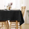 Deconovo Leinenoptik Tischdecke WasserabWeißend Tischwäsche Lotuseffekt, 130x280 cm, Schwarz