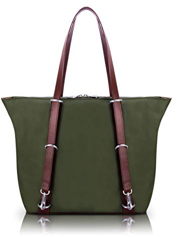 McKleinUSA Unisex Dylan McKlein, N Series, DYLAN, Nano Tech-Light Nylon with Leather Trim, 3-In-1 Nylon Convertible Backpack Tote, Green (18481) (pack of 1)
