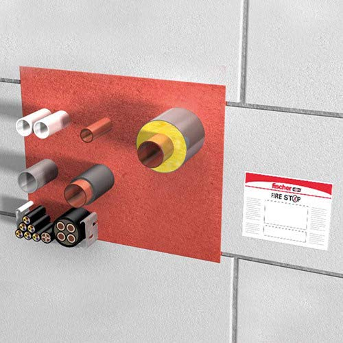 Fischer - Mousse coupe-feu - Mousse et brique coupe-feu, en combinaison ou individuel, FBB-EN FireStop Block - Fischer