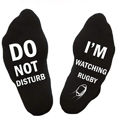Himozoo Lustige Socken mit Aufschrift Do Not Disturb I'm Watching Football oder Rugby, für Damen und Herren, Rugby, Fußballliebhaber, Geschenke