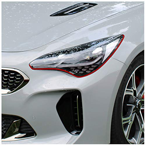 Devil Eye® Scheinwerferfolie rot Zierstreifen Dekor Dekorleiste Folie Flexibel für Scheinwerfer Kfz Auto Zubehör Selbstklebend KX004 (Kompatibel mit KIA Stinger ab 2017)