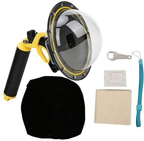 Porta per cupola da immersione, GP-DMP-T08 Fisheye Sphere Snorkeling Impermeabile Coperchio per immersione Porta a cupola Maniglia galleggiante per GoPro Hero 8 in plastica e metallo