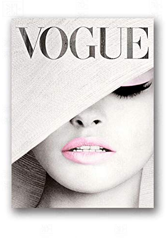 Leinwandbild Vogue Cover White Hat Art Leinwand Malerei Wandbild Mode Fotografie Leinwand Kunst Drucke Und Poster Ladies Room Decor 20X28 Zoll (Ohne Rahmen)