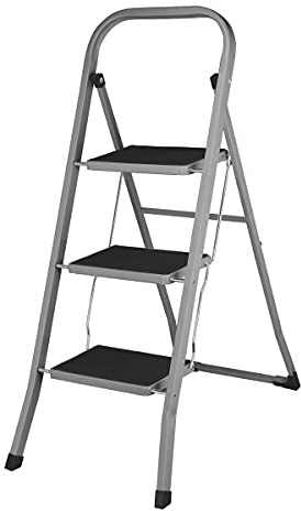 Blue Canyon Step Ladder With Non Slip (Gray, 3 Step)