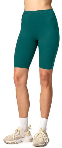 Merry Style Damen Sport Leggings kurz Sportleggings Radlerhose Sporthose aus Viskose MS10-145 (Smaragdgrün, XL)