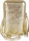 styleBREAKER Damen Leder Handy Umhängetasche aus weichem Veloursleder, Reißverschluss, Echtleder Mini Bag 02012373, Farbe:Gold