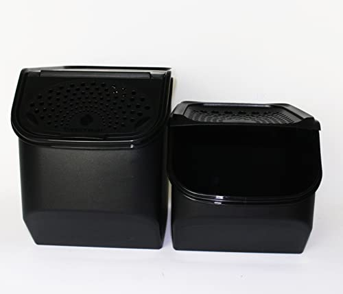 TUPPERWARE Zwiebel-Lager 5,5L schwarz + Kartoffel Lager 8,3L schwarz + Teller