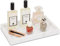 WORHE Bandeja de tocador de mármol italiano para joyas, perfume, maquillaje, velas, toallas, bandejas decorativas modernas naturales para baño, dormitorio, tocador, rectangular, organizador de