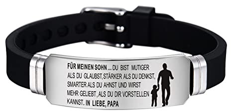 HAYOUWAY Breites Armband Silikon Verstellbar Sport Armband FÜR MEINEN SOHN von Papa