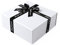 JiaWei Geschenkbox Mit Kreuzförmige Schleife (Stil-2) 21 x 19 x 8,8 cm Extra Klein, Geschenkkarton mit Magnetisch Deckel, mit Grußkarten & Seidenpapier,Valentinstag, Geburtstag, Hochzeit - Weiß