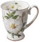 FIYSON Mug Tasse Tee/Kaffee Becher Floral Ambiente Porzellan Becher Bone China, Mug, Tasse, Fuer Tee Oder Kaffee, 300ml einfache Keramik Porzellan Kaffeetasse Becher mit Griff (Baumwolle)