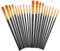 TIESOME 20 Stück Pinsel Set, Pinselset Acrylfarben Kleine Pinsel Set, 10 Verschiedene Größen für Künstler Erwachsene und Kinder Aquarell Stifte Modellbau Pinsel (Schwarz)