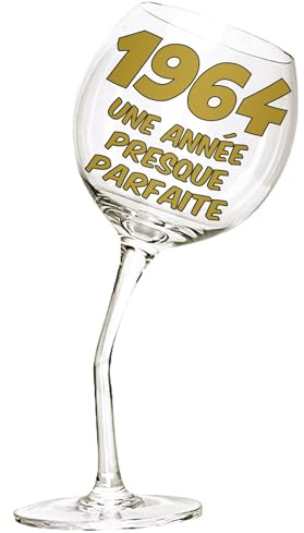 Bombo Vaso de copa torcida para cumpleaños 60 años en Francés