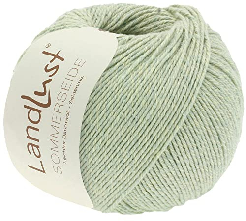 LANA GROSSA Landlust Sommerseide | Feines & leichtes Baumwoll-Seidengarn | Handstrickgarn aus 50% Seide & 50% Baumwolle | 50g Wolle zum Stricken & Häkeln | 170m Garn FB 40