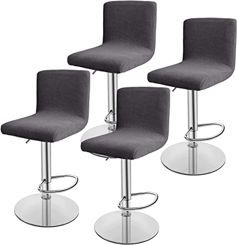 Stretch Barhocker Stuhlhussen Bezüge Barstuhlbezug mit Rückenlehne 2/4/6 Stück Hussen für Barhocker Waschbarer Bar Stuhl-Abdeckung Passend,für Café Schemel Hohe Barhocker Stuhl Bezüge (Color : #1, S