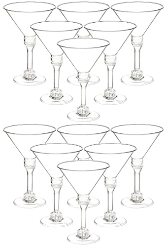 Angoily Lot De 40 Verres À Martini En Plastique Verres À Cocktail Transparents Verres À Champagne Exquis Pour Cocktails Pour La Maison Le Bar Restaurants Et Fêtes.