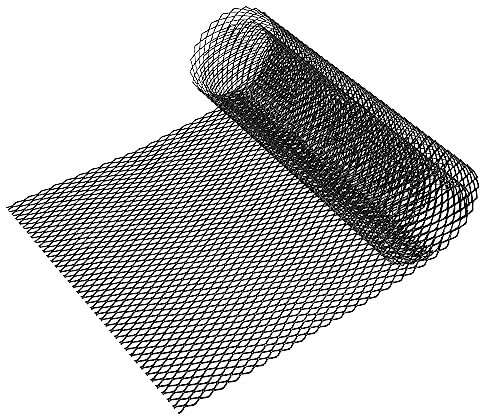 X AUTOHAUX Car Grill Mesh, 40x13 Inch 16x8mm Rhombic Hole Aluminum Alloy Black