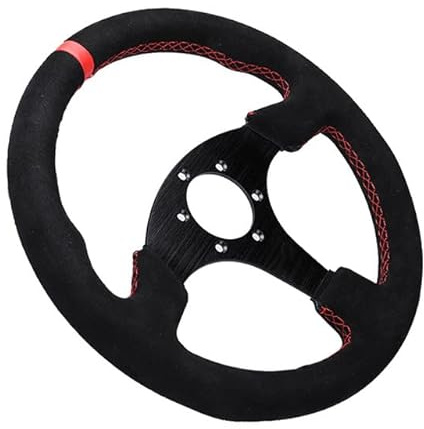 INOKAI Volant Sport de Course Plat 13 Pouces (330mm) en Cuir Universel Automatique (Color : 4)