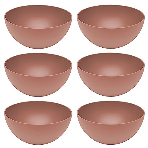 Magu 6er Set Natur-Design Schüssel Rot Ø 16 cm aus einem Polymer aus natürlichen Materialien Schüsselset Salatschüssel