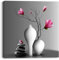 Piy Painting Elegante Orchideen Leinwandbild Blumen in der Vase Wohnzimmerbilder Kunstdrücke auf Leinwand Gerahmt Wandbilder für Schlafzimmer Büro Yoga-Raum 1 Bild 30x30cm