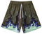 DIOTSR Herren-Shorts, Flame-Grafik, Workout-Shorts, Kordelzug an der Taille, Basketball-Shorts, lässig,, Flammen-Armee, XL