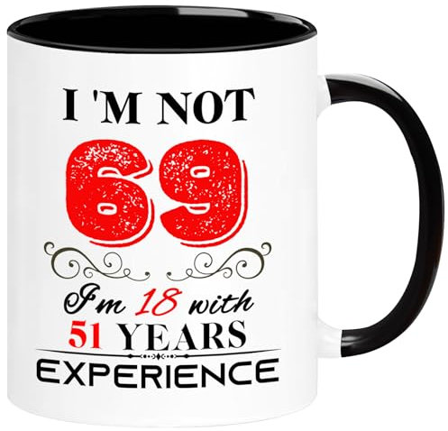 ERYUWOZA Kaffeetasse zum 69. Geburtstag für Frauen und Männer, zum 69. Geburtstag, Geschenke für Mutter, Vater, Oma, Opa, Ehefrau, Ehemann, Tochter, Schwester, beste Freunde, Kollegen, sie, ihn, 325