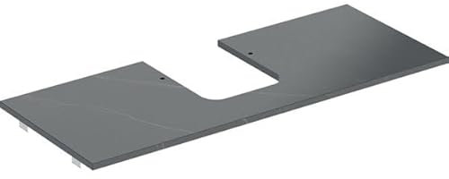 Geberit ONE piano lavabo, centro tagliato, per lavabo da appoggio a forma di bacinella, gres, 120x2x47cm, 505.105.00.; colorazione: Marmo look nero/opaco
