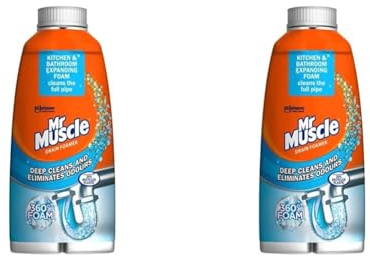 Mr Muscle Drain Foamer, Drain Cleaning Foam to Unblock & Eliminate Odour, 500 ml (Pack of 2)