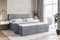 ALTDECOR Boxspringbett mit Matratze und Lattenrost, Boxbett, Topper, Polsterbett mit Bettkasten, Bett mit Stauraum H4-Matratze, Doppelbett, Springboxbett - Edita - 200x200 - Grau Samt