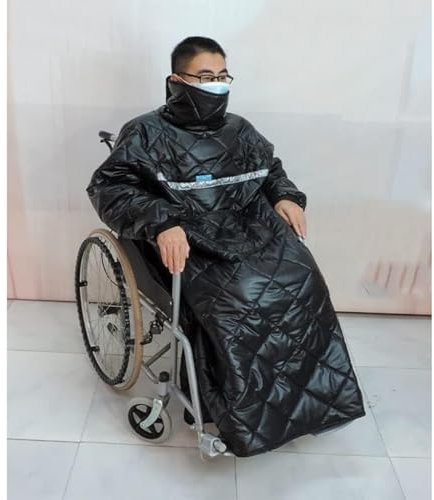 STMKB Waterproof and Windproof Full Body Thermal Blanket, Wearable Wheelchair Comfort Cover with Sleeves, Rain Cover for Wheelchair Users, Suitable for Cold Weather In Autumn and Winter